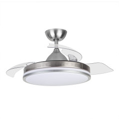 Ventilateur de plafond avec lumière LED Orgebozo | Télécommande | Silencieux | 3 pales rétractables de 105 cm | Mode Hiver-Été