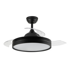 Ventilatore a soffitto con luce LED Orgebozo | Telecomando | Silenzioso | 3 pale retrattili da 105 cm | Modalità Inverno-Estate