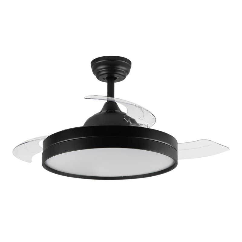 Ventilador de teto LED Orgebozo | Controle remoto | Silencioso | 3 pás retráteis de 105 cm | Modo inverno-verão