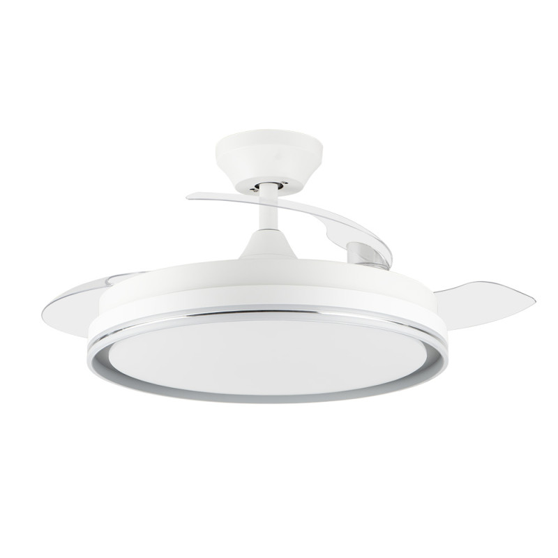 Ventilateur de plafond LED Orgebozo | Télécommande | Silencieux | 3 pales rétractables de 105 cm | Mode hiver-été