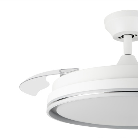 Ventilador de teto LED Orgebozo | Controle remoto | Silencioso | 3 pás retráteis de 105 cm | Modo inverno-verão