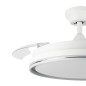 Ventilador de teto LED Orgebozo | Controle remoto | Silencioso | 3 pás retráteis de 105 cm | Modo inverno-verão