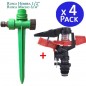 Set di 4 Irrigatore Agricolo Settoriale 1/2'', portata da 8-13 m + Picchetto di Supporto per Irrigatore Set di 4 Irrigatore Agricolo Settoriale 1/2'', portata da 8-13 m + Picchetto di Supporto per Irrigatore