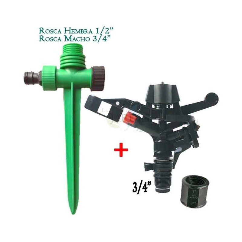 KIT 3/4" Sektor-Landwirtschaftsregner + Sprinklerhalter Spike