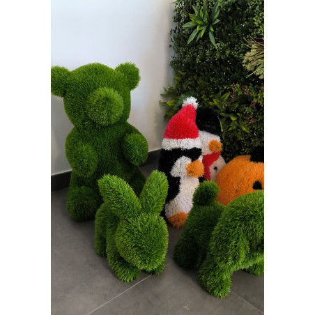 Figurine d'ours en gazon artificiel 60 x 70 x 100 cm pour décoration | Idéale pour le jardin, la terrasse et la maison