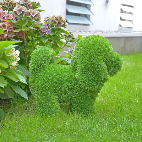 Figurine de chien en gazon artificiel 23 x 35 x 33 cm pour décoration | Idéale pour le jardin, la terrasse et la maison