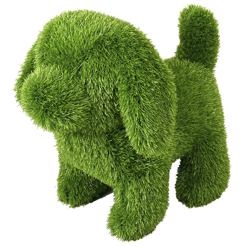 Artificial Grass Dog Figurine 30x50x46 cm for Decoration | Ideal for Garden, Terrace, and Home