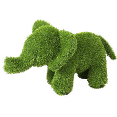 Figurine de Eléphant Debout en Gazon Artificiel 23x45x29 cm pour Décoration | Idéal pour le jardin, la terrasse et maison