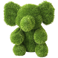 Figurine de Eléphant Assis en Gazon Artificiel 33x33x35 cm pour Décoration | Idéal pour le jardin, la terrasse et maison