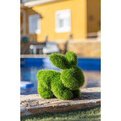 Figurine de Lapin en Gazon Artificiel 22x40x30 cm pour Décoration | Idéal pour le jardin, la terrasse et maison