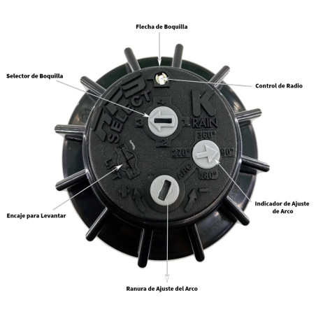 Arroseurs K-Rain RPS Select 3/4" (lot de 5) | Portée de 7,6 à 14 m | Arroseur à angle réglable | Buses préinstallées