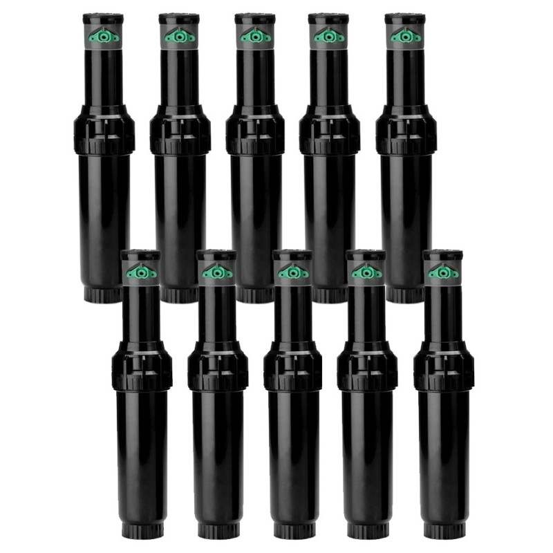 Pack 10 Aspersor de Riego K-Rain ProSport 1'' | Alcance 13 a 23m | Aspersor de Ángulo Ajustable | Sectorial y Circular