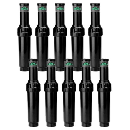 Pack 10 Aspersor de Riego K-Rain ProSport 1'' | Alcance 13 a 23m | Aspersor de Ángulo Ajustable | Sectorial y Circular