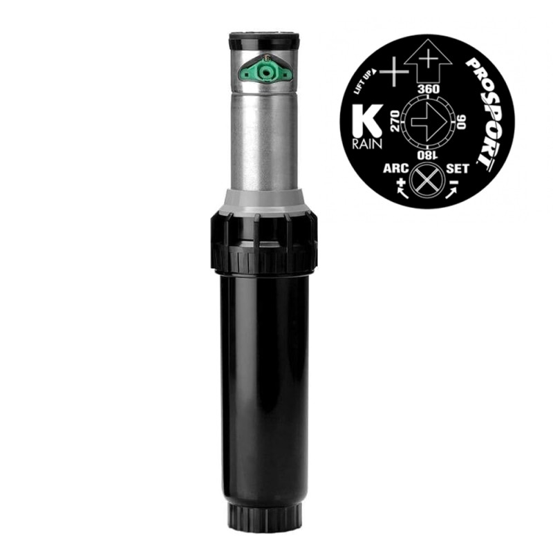 K-Rain ProSport 1" Edelstahl-Bewässerungsregner | 13 bis 23 m Reichweite | Regner mit einstellbarem Winkel | Sektional- und Krei