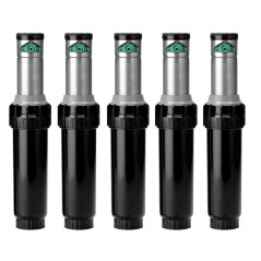 K-Rain ProSport 1" Stainless Steel Irrigation Sprinkler 5-Pack | 13-23m Range | Adjustable Angle Sprinkler | Sectional and Circu