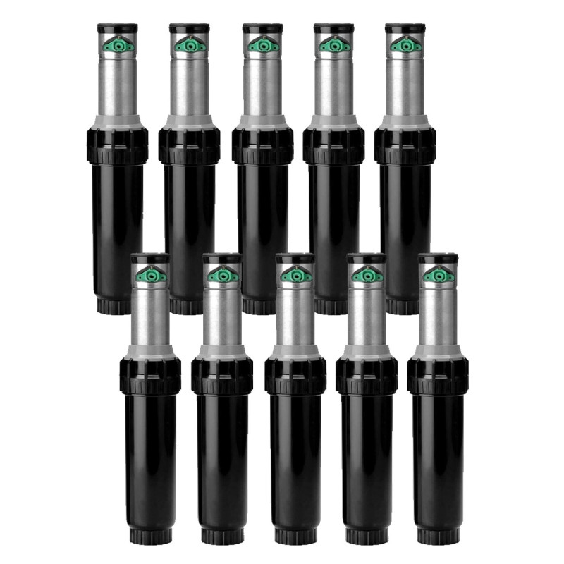 Pack 10 Aspersor de Riego K-Rain ProSport 1'' Inoxidable | Alcance 13 a 23m | Aspersor Ángulo Ajustable | Sectorial y Circular