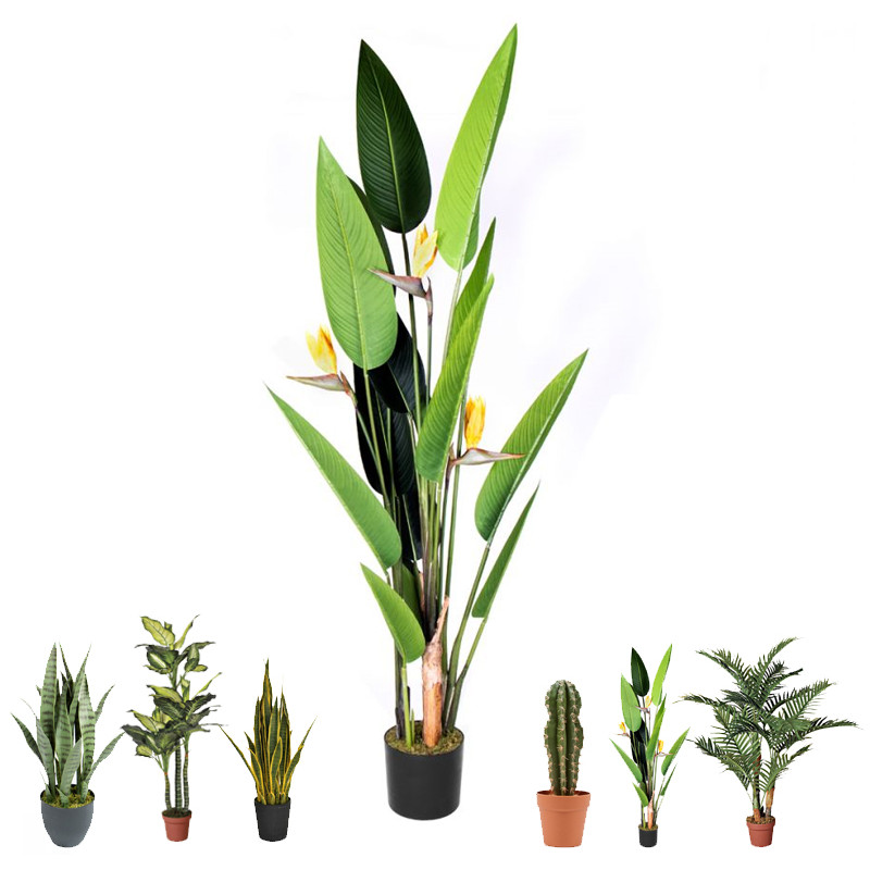 Artificial Bird of Paradise Flower Plant, 185cm with Planter | Plastic Plants for Indoor and Outdoor Garden Decor