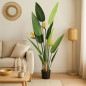 Planta artificial de flor de ave do paraíso, 185 cm com vaso | Plantas de plástico para decoração de jardins internos e externos Planta artificial de flor de ave do paraíso, 185 cm com vaso | Plantas de plástico para decoração de jardins internos e externos