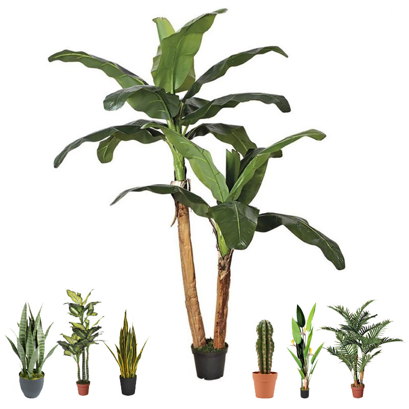 Pianta Artificiale Banana 180cm con vaso | Piante di plastica per la decorazione di giardini interni ed esterni Pianta Artificiale Banana 180cm con vaso | Piante di plastica per la decorazione di giardini interni ed esterni