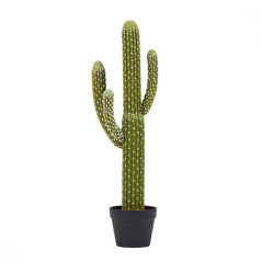 Künstlicher Kaktus Saguaro 82 cm mit Topf | Plastikpflanzen zur Gartendekoration für Innen- und Außenbereiche