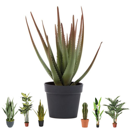 Planta Artificial Aloe 81cm con Macetero | Plantas de Plástico