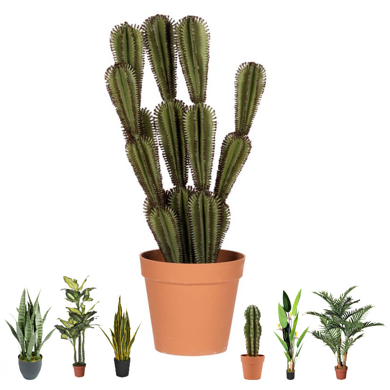 Planta Artificial Captus Stetsonia Coryne 90cm con Macetero | Plantas de Plástico