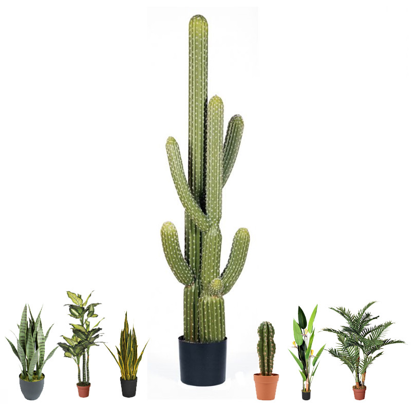 Plante Artificielle Captus Saguaro 145cm avec pot de fleurs | Plantes en plastique pour la décoration de jardin intérieur et ex Plante Artificielle Captus Saguaro 145cm avec pot de fleurs | Plantes en plastique pour la décoration de jardin intérieur et ex