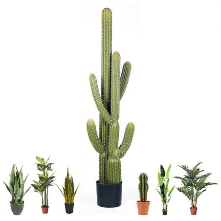 Planta Artificial Captus Saguaro 145cm con Macetero | Plantas de Plástico