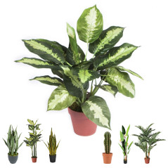 Calathea artificiel 49 cm avec pot | Plantes en plastique