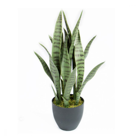 Planta Artificial Sansevieria 70cm con Macetero | Plantas de Plástico para Decoración de Jardín Interior y Exterior