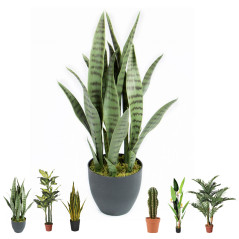 Plante Artificielle Sansevieria 70cm avec pot | Plantes en plastique pour la décoration de jardin intérieur et extérieur