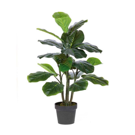 Planta Artificial Ficus Lyrata 90cm con Macetero | Plantas de Plástico para Decoración de Jardín Interior y Exterior