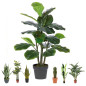 Planta Artificial Ficus Lyrata 90cm con Macetero | Plantas de Plástico para Decoración de Jardín Interior y Exterior