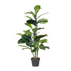 Planta Artificial Ficus Lyrata 120cm con Macetero | Plantas de Plástico para Decoración de Jardín Interior y Exterior