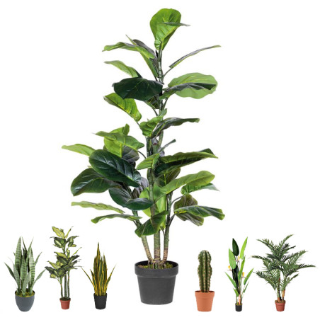 Planta Artificial Ficus Lyrata 120cm con Macetero | Plantas de Plástico