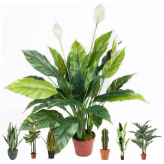 Plante Artificielle Voile de Vent 105cm avec pot | Plantes en plastique pour la décoration de jardin intérieur et extérieur