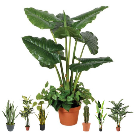 Planta Artificial Taro 100cm con Macetero | Plantas de Plástico
