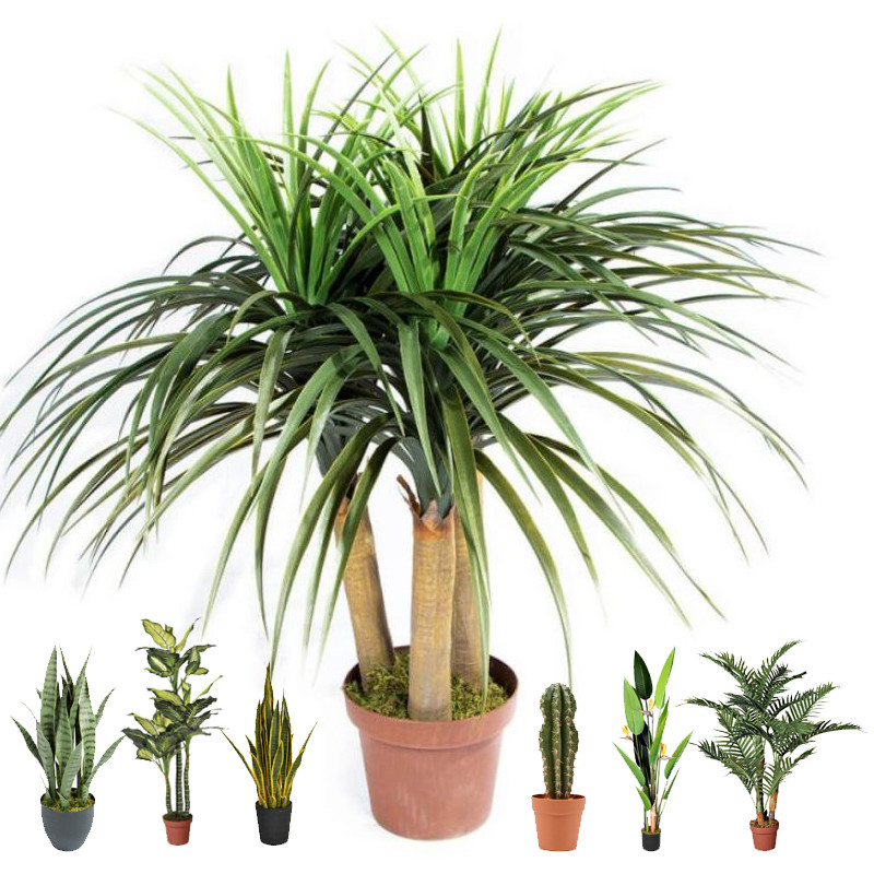 Planta Artificial Nolina 75cm con Macetero | Plantas de Plástico