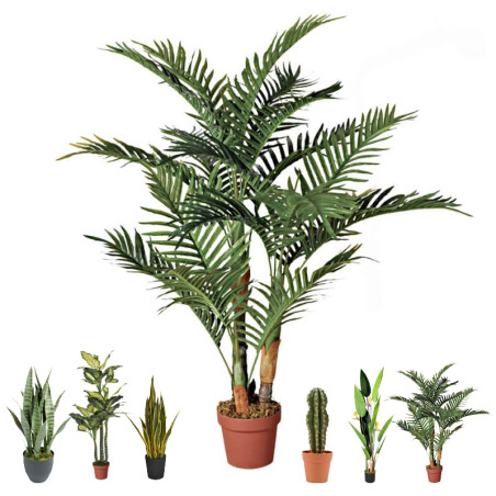 Planta Artificial Palmera 120cm con Macetero | Plantas de Plástico