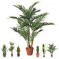 Planta Artificial Palmera 120cm con Macetero | Plantas de Plástico para Decoración de Jardín Interior y Exterior