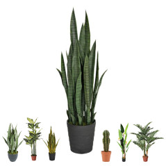 Planta Artificial Lengua de Tigre 105cm con Macetero | Plantas de Plástico