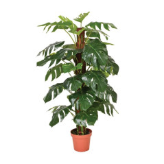 Planta Artificial Monstera 135cm con Macetero | Plantas de Plástico para Decoración de Jardín Interior y Exterior