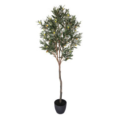 Olivier Artificiel 150cm avec pot | Plante Artificielle en plastique pour décoration de jardin intérieur et extérieur