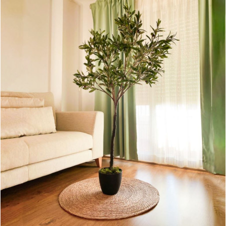 Pianta di ulivo artificiale da 150 cm con fioriera | Ulivo in plastica