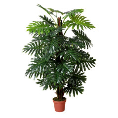 Künstlicher Philodendron 150 cm mit Topf | Plastikpflanzen zur Gartendekoration für Innen- und Außenbereiche