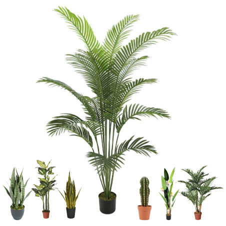 Künstliche Palme 180 cm mit Topf | Plastikpflanzen zur Gartendekoration für Innen- und Außenbereiche
