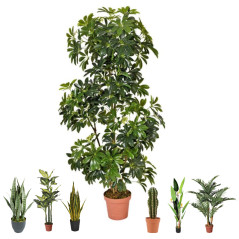 Plante Artificielle Cheflera 145cm avec pot | Plantes en plastique pour la décoration de jardin intérieur et extérieur