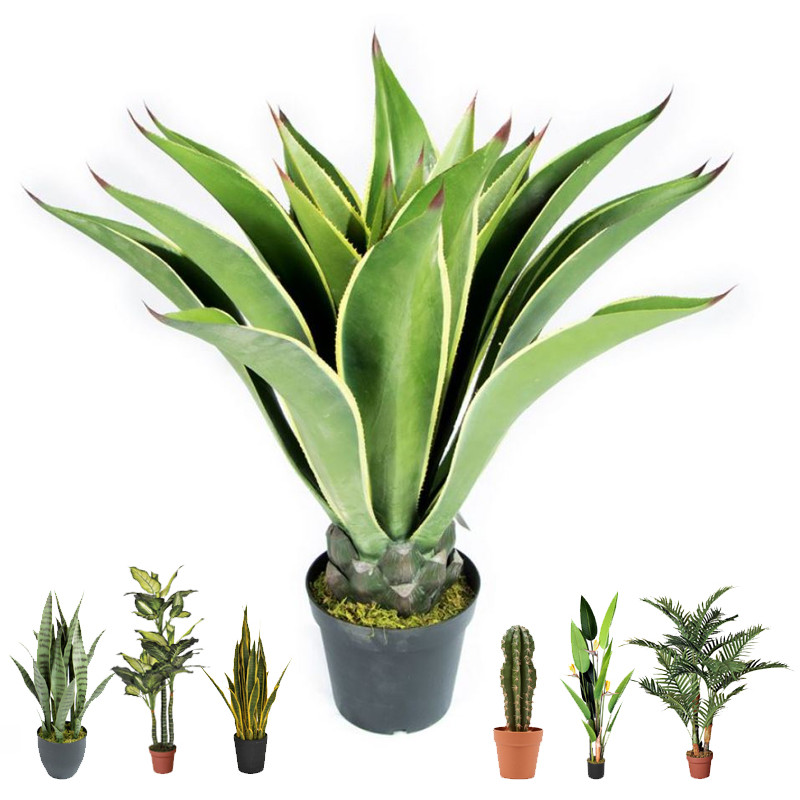 Agave Artificial 95 cm com Vaso | Plantas de Plástico para Decoração de Jardins Internos e Externos Agave Artificial 95 cm com Vaso | Plantas de Plástico para Decoração de Jardins Internos e Externos