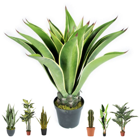 Agave Artificial 95 cm com Vaso | Plantas de Plástico para Decoração de Jardins Internos e Externos