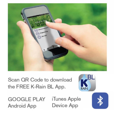 K-Rain BL-KR Controller per irrigazione a batteria Bluetooth a 2 stazioni | Controller per irrigazione wireless con app